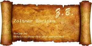 Zoltner Boriska névjegykártya